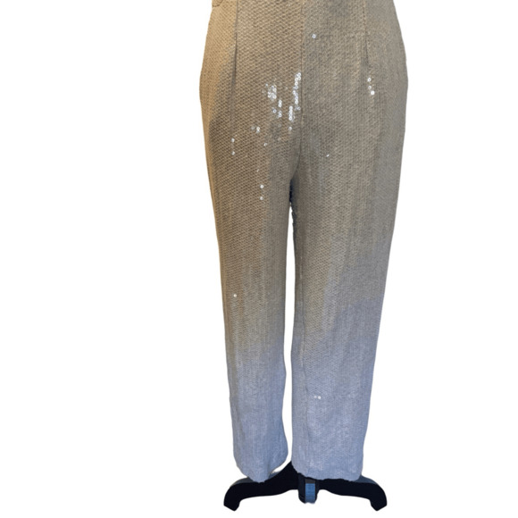Sequin Silver Wide Leg Jumpsuit - Picture 10 of 13